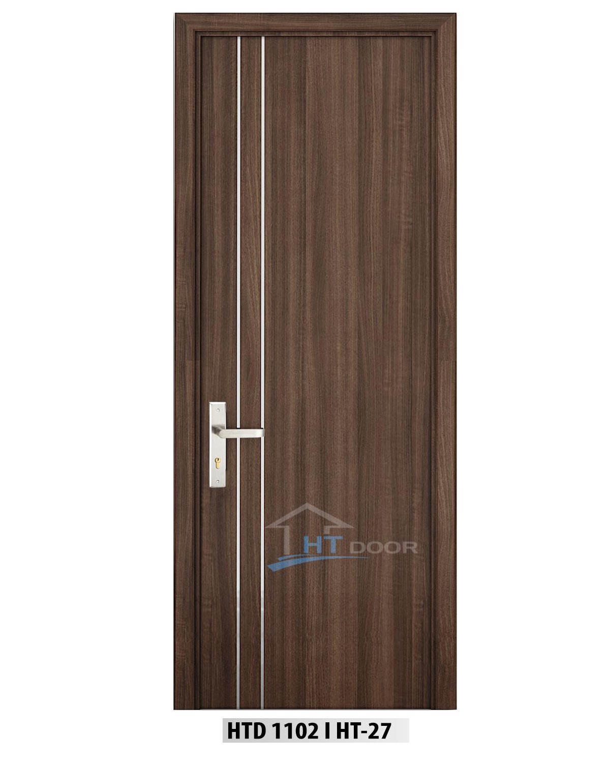 Mẫu cửa gỗ nhựa composite 2 chỉ nẹp nhôm